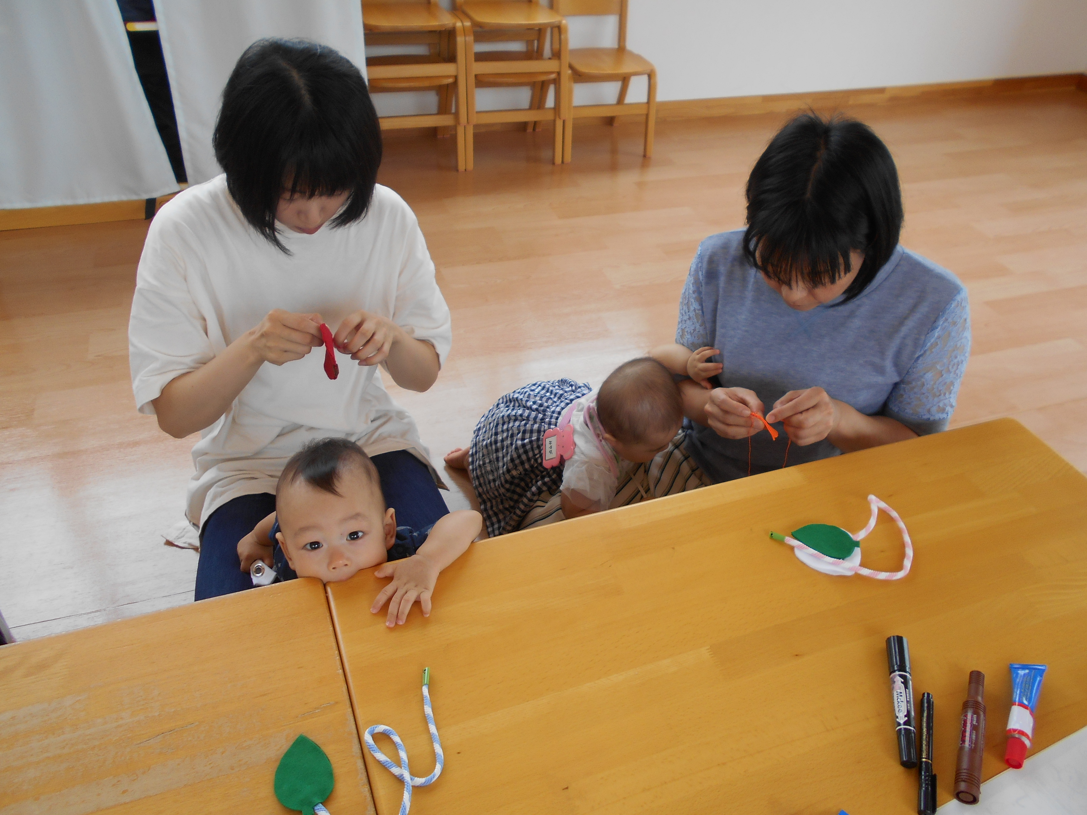 ☆子育て支援9月☆第2回目☆
~~乳児向け手作りおもちゃ~~食べ物ひも通し~~